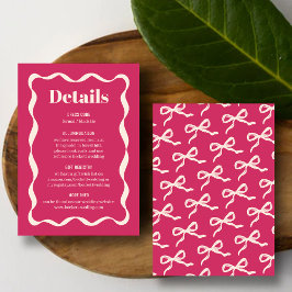 Detaljer om Coquette Bow Retro Bröllop Tilläggskort