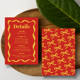 Detaljer om Coquette Bow Retro Bröllop Tilläggskort