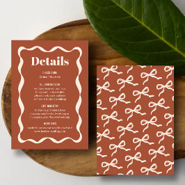 Detaljer om Coquette Bow Retro Bröllop Tilläggskort