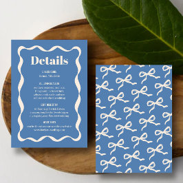 Detaljer om Coquette Bow Retro Bröllop Tilläggskort