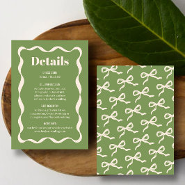 Detaljer om Coquette Bow Retro Bröllop Tilläggskort