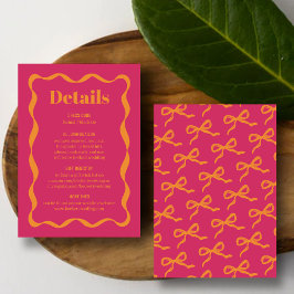 Detaljer om Coquette Bow Retro Bröllop Tilläggskort