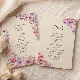 Detaljer om den moderna Wildblomstebron på ett Brö Inbjudningar