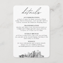 Detaljer om Detroit-bröllop vertikalt små Tilläggskort