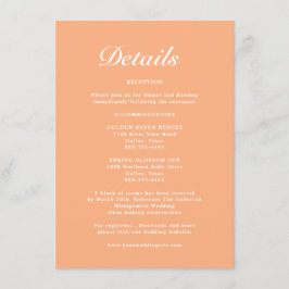 Detaljer om enkel modern Elegant Pastel Peach Bröl Tilläggskort
