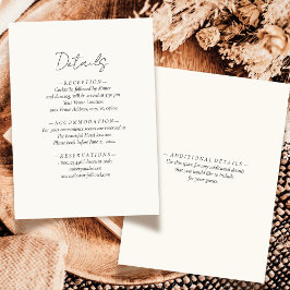 Detaljer om ivoriansk vit Neutralt Bröllop i Elega Tilläggskort