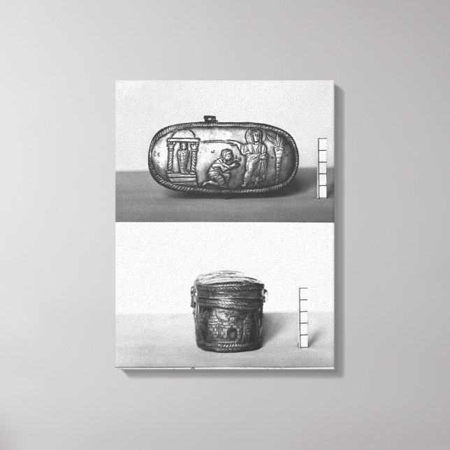 Detaljer om locket på en pyxid canvastryck (Framsida)