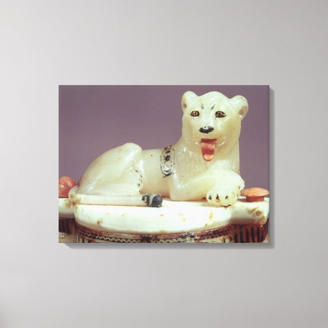 Detaljer om locket på ett oguent burk med figur canvastryck (Framsida)