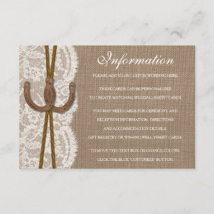 Detaljer om samlingen Rustic Horseshoe Bröllop Tilläggskort