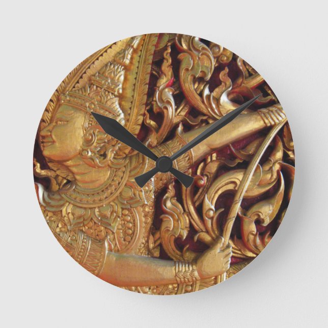 Detaljer om Thai Buddhist Temple Rund Klocka (Framsida)