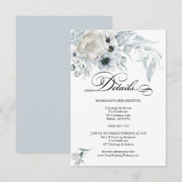 DETALJER | Pastel Dusty Blåa blommor Inbjudningar