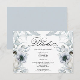 DETALJER | Pastel Dusty Blåa blommor Inbjudningar