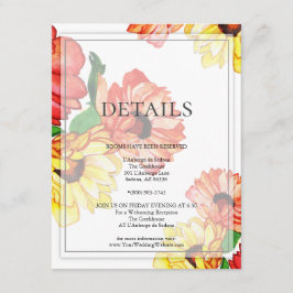 DETALJER | Röda och Gult Daisy för vattenfärg Tilläggskort