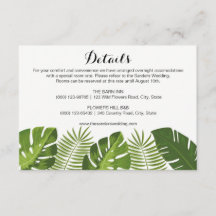 Detaljer Tropisk Bröllopskortsmall