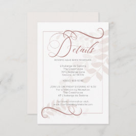 DETALJER | Whimsical Blek Mocha Lövs Spice Accent Inbjudningar