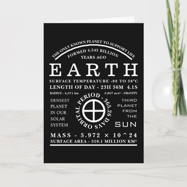 Detaljerad astronomisk symbol för planeten Jord Kort (Framsida)