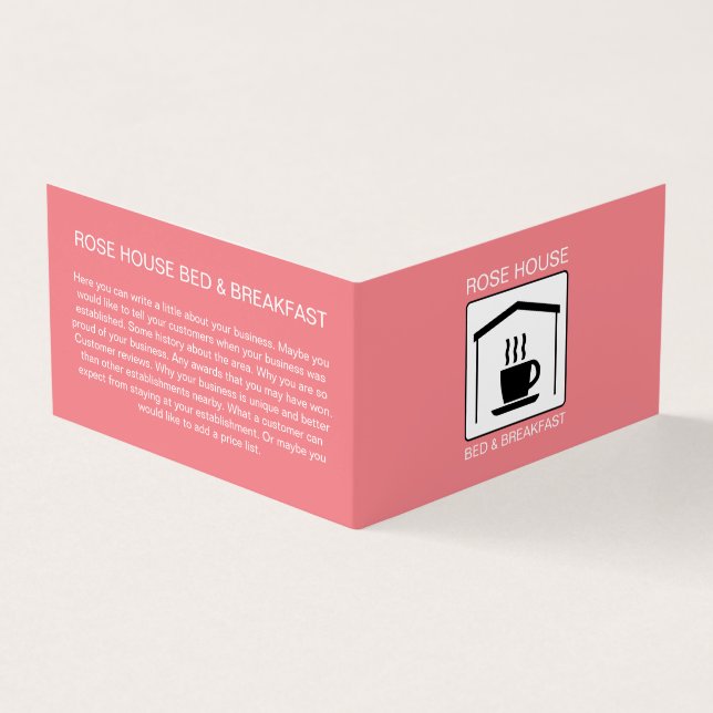 Detaljerad B&B-Logotyp, Bed & Breakfast-inkvarteri Visitkort (Utsida)