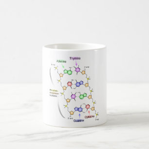 Detaljerad bild av DNA: s kemiska struktur Kaffemugg