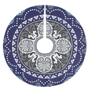 Detaljerad Blommigt Scarf Paisley-design Julgransmatta Borstad Polyester