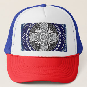 Detaljerad Blommigt Scarf Paisley-design Keps