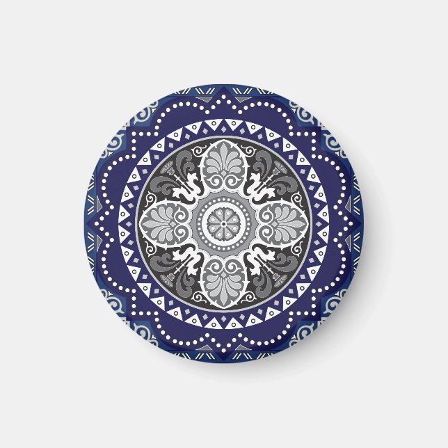 Detaljerad Blommigt Scarf Paisley-design Magnet (Framsidan)