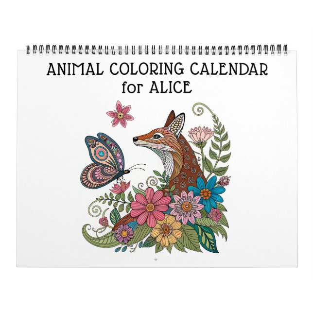Detaljerad Djur Färgläggningskalender Kalender (Omslag)