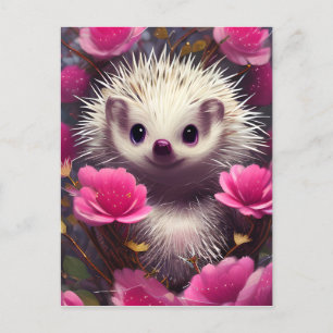Detaljerad Fantasy Cute Kawaii Valentine Hedgehog Vykort