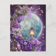 Detaljerad Fantasy Lila Månblomma