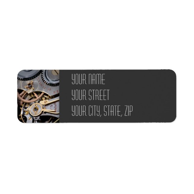 Detaljerad fickur returadress etikett (Framsidan)