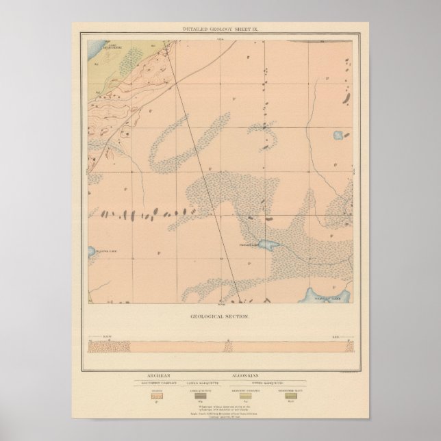 Detaljerad geologi Lakan IX Poster (Framsidan)