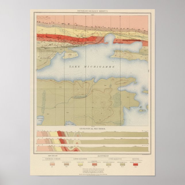 Detaljerad geologi Lakan V Poster (Framsidan)