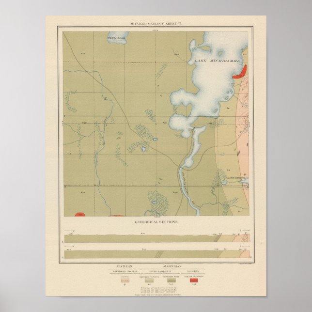 Detaljerad geologi Lakan VI Poster (Framsidan)