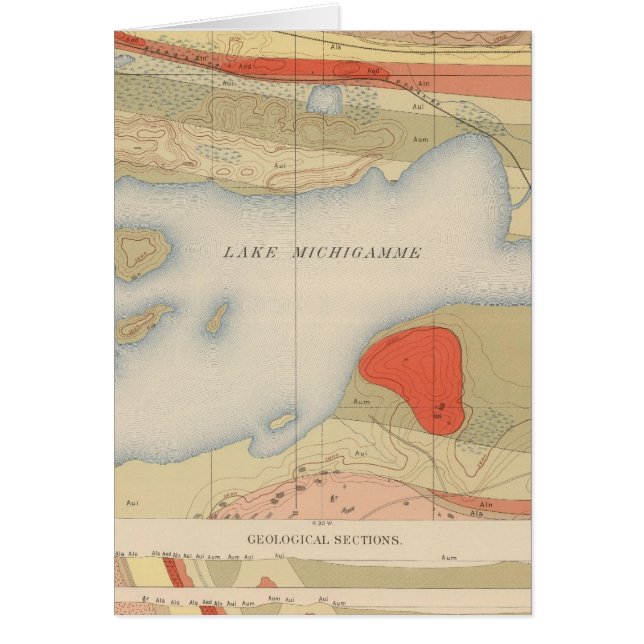 Detaljerad geologi Lakan VIII Hälsningskort (Framsidan)