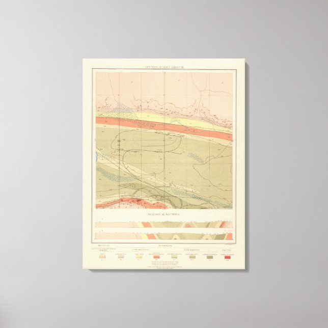Detaljerad geologi Lakan XII Canvastryck (Framsida)