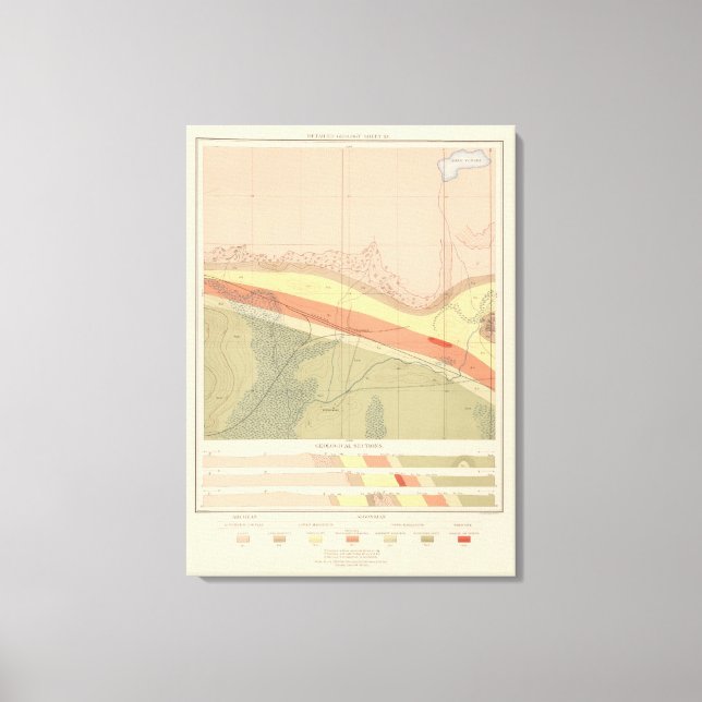 Detaljerad geologi Lakan XV Canvastryck (Framsida)