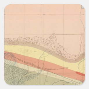 Detaljerad geologi Lakan XV Fyrkantigt Klistermärke