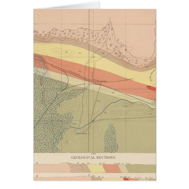 Detaljerad geologi Lakan XV Hälsningskort (Framsidan)