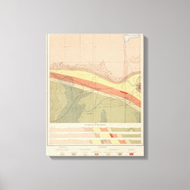 Detaljerad geologi Lakan XVI Canvastryck (Framsida)