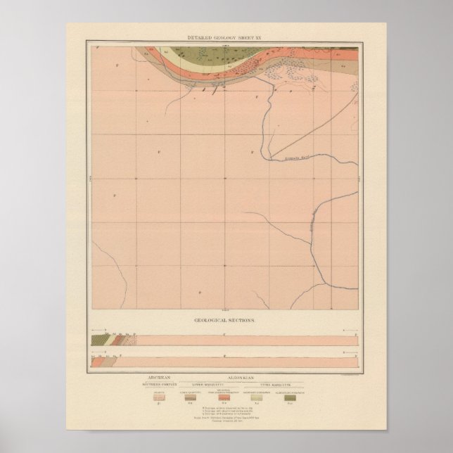 Detaljerad geologi Lakan XX Poster (Framsidan)