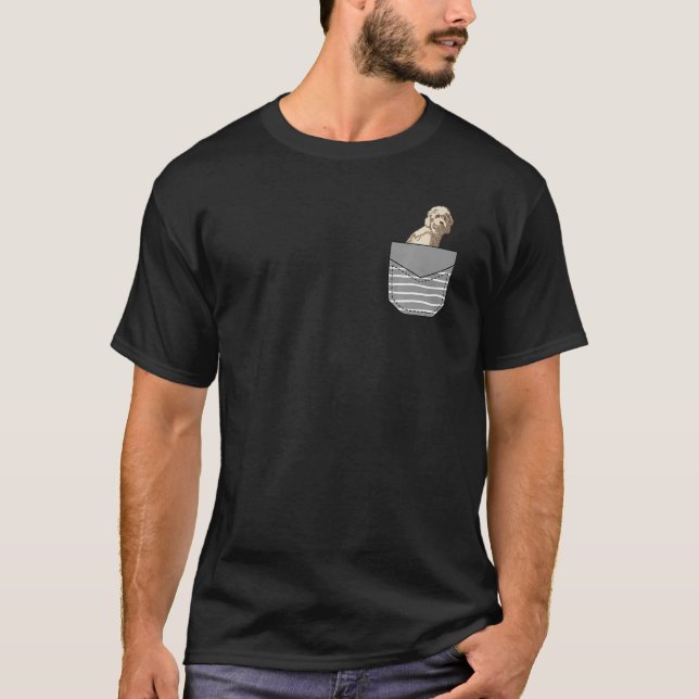 Detaljerad Hund Cockapoo in Pocket Premium T Shirt (Framsida)