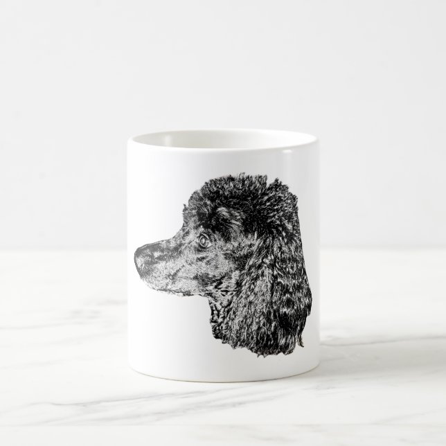 Detaljerad hundporträttmugg - Svart-vit stil Kaffemugg (Center)