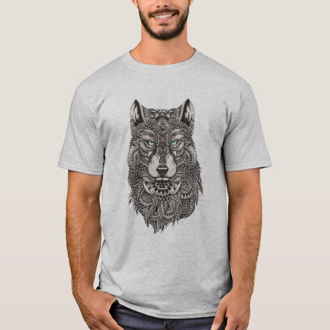 Detaljerad illustration av Vargen  för Abstrakt T Shirt (Framsida)