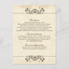 Detaljerad infogning för gammaldags bröllop tilläggskort