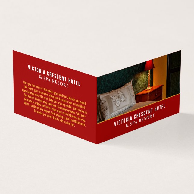 Detaljerad information om hotellrum, hotellrum visitkort (Utsida)