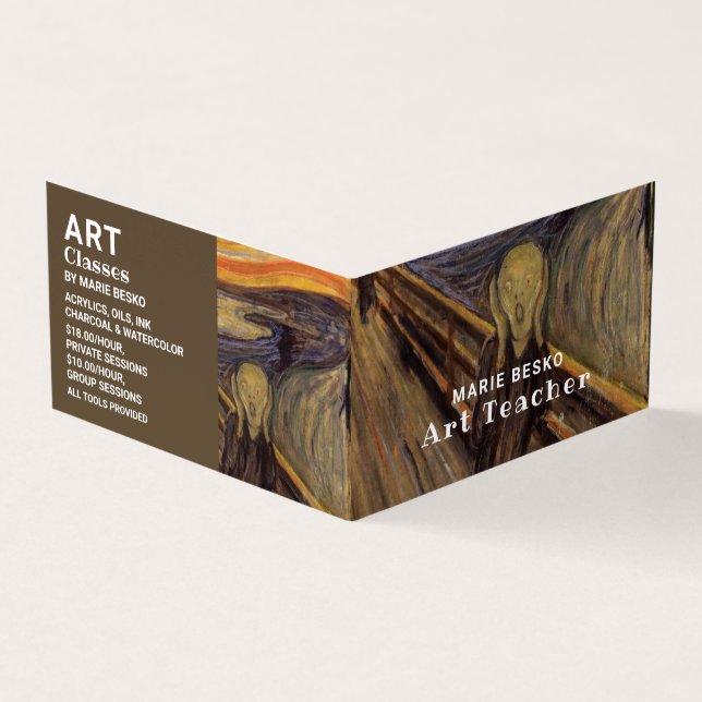 Detaljerad information om krämen av Edvard Munch,  Visitkort (Utsida)