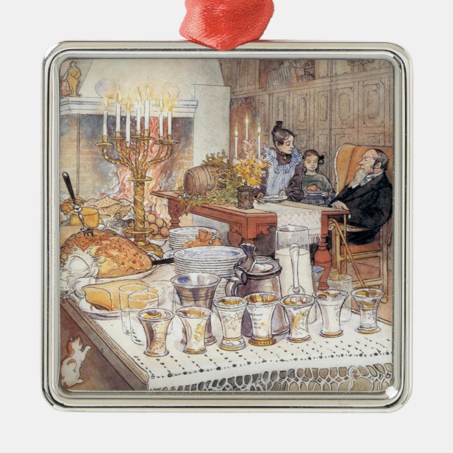 Detaljerad information om Kväll (Traditional Swedi Julgransprydnad Metall (Framsidan)