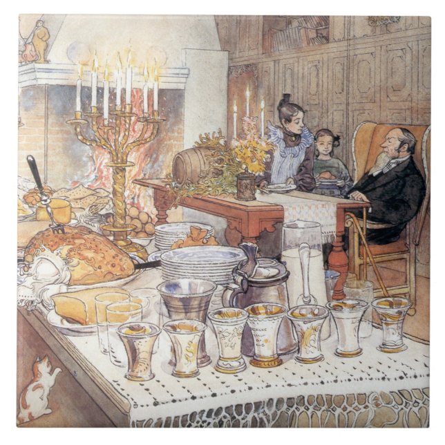 Detaljerad information om Kväll (Traditional Swedi Kakelplatta (Framsidan)