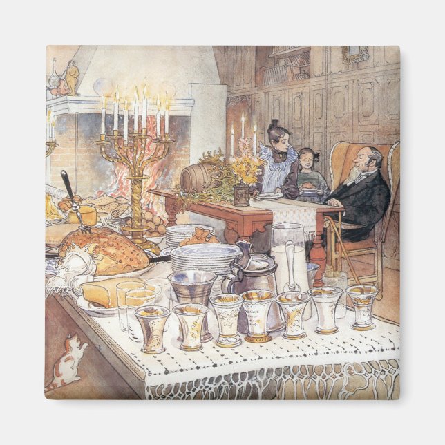 Detaljerad information om Kväll (Traditional Swedi Magnet (Framsidan)