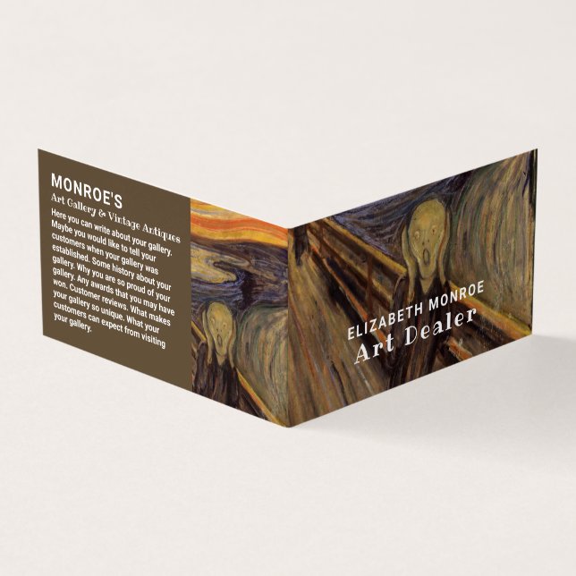 Detaljerad information om Skräm by Edvard Munch, A Visitkort (Utsida)