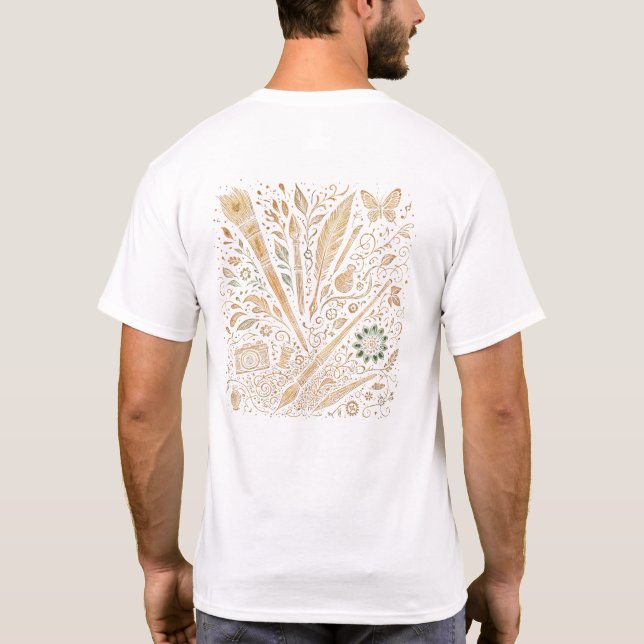 Detaljerad konstnärströja med konstnärlig explosio t shirt (Baksida)